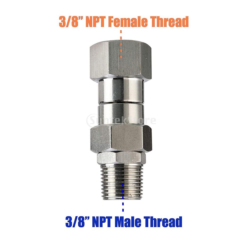1pc High Pressure Washer Swivel Joint 3/8 Inch Pressure Washer Hose Fittings 4500 PSI 360 Degree Rotation Connector Car Washing