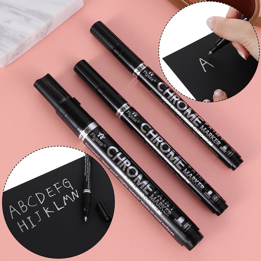 1Pc 0.7/1.0 /3.0MM Metallic Effect Mirror Chrome Marker Smooth DIY Liquid Graffiti Sign Pen Scratch Repair New Accessories