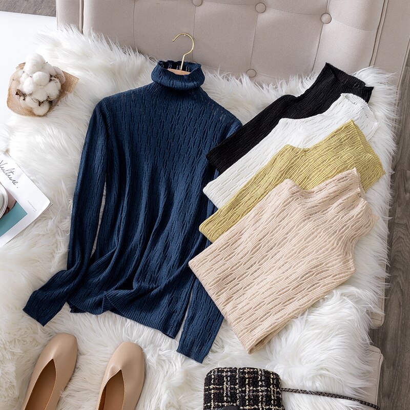 2021 fashion autumn winter sweaters women pull femme soft turtleneck sweaters women pullovers tops Elegant Kobieta Swetry