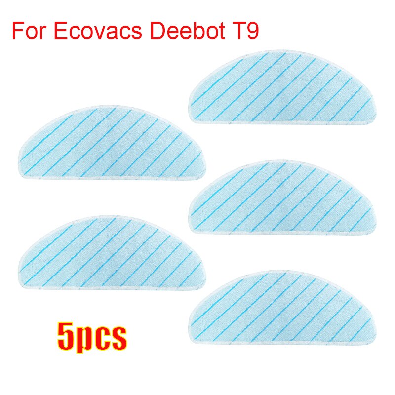5pcs Washable Mop Pad For Ecovacs Deebot Ozmo T9 AIVI T9 PRO T9 MAX T9 POWER Vacuum Cleaner Robot Mop Rag Spare Parts Mop Cloth