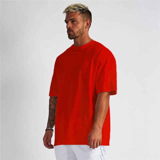 Oversized men's T-shirt short-sleeved top loose T-shirt men's cotton T-shirt summer2021
