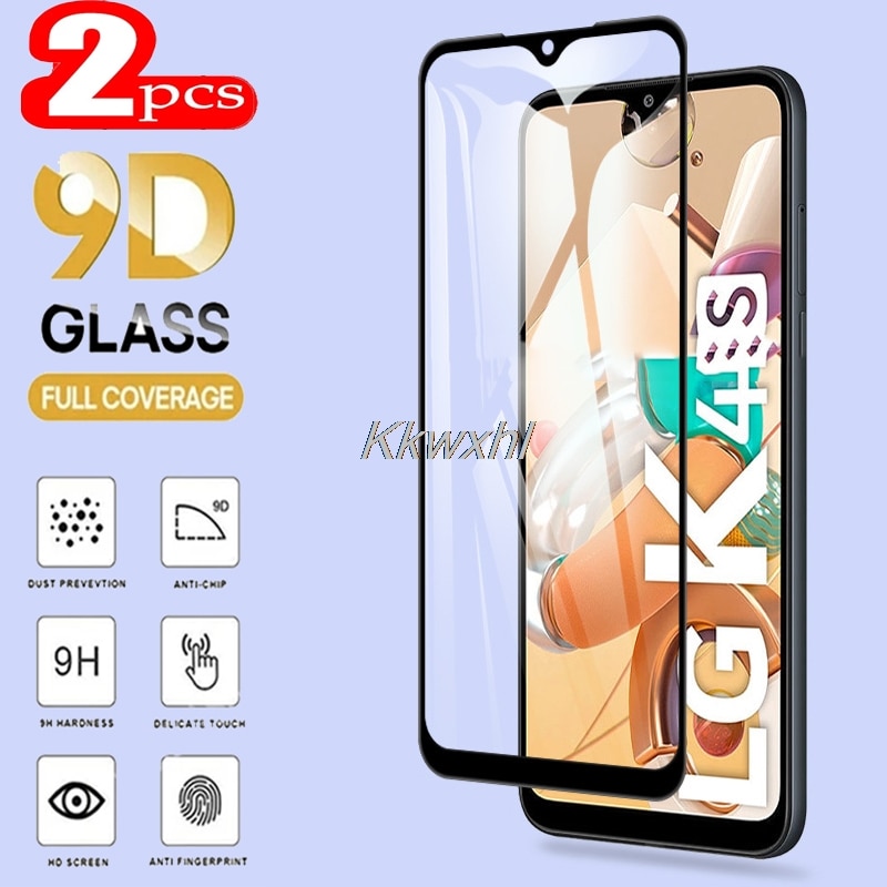 2PCS For LG K41S Screen Protector Full Glue Tempered Glass Protective Cover Film On LMK410EMW, LM-K410EMW, LM-K410