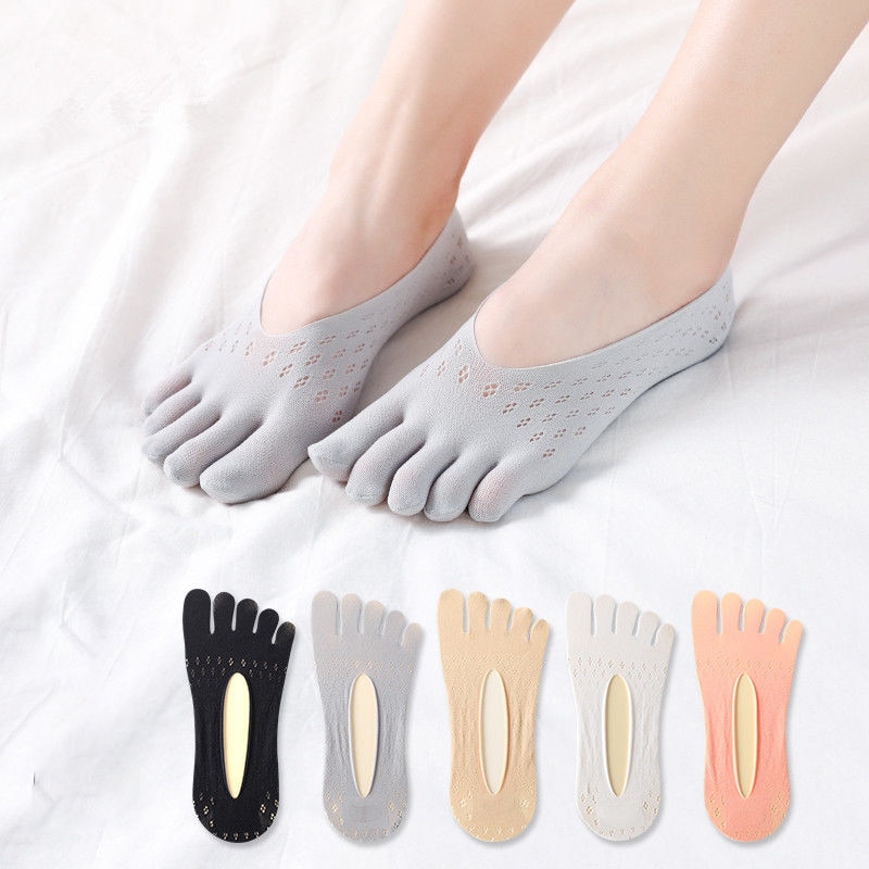 Fashion Summer Thin Five Finger Toe Socks Women Invisible Silicone Anti-skid Skarpetki Calcetines Niña