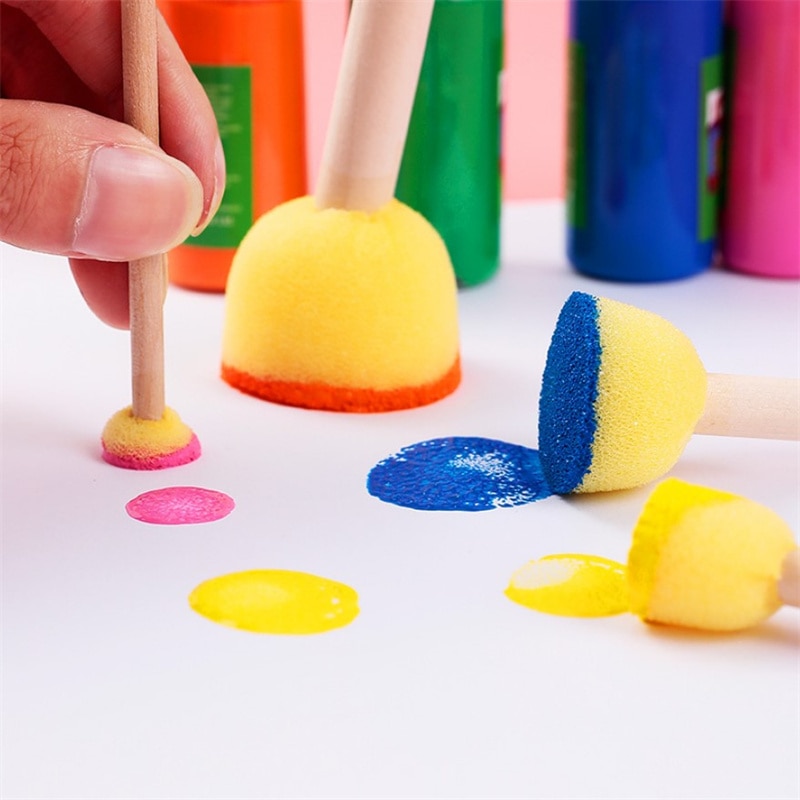 Foam round sponge painting paint brush brush set art craft template graffiti DIY oil stains