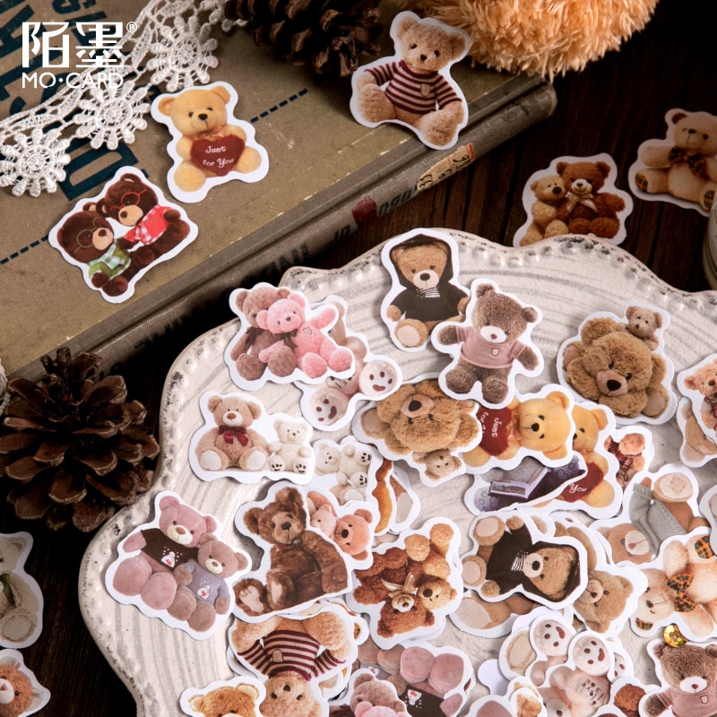 The New 46pcs Cute Bear Kawaii Creative Mini Sticker Decoration Diy Ablum Diary Scrapbooking Label Sticker Stationery Supplies