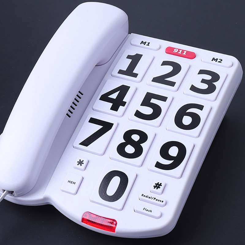 Amplified Landline Phone Corded Desk Telephone with Large Buttons, Loud Ringer, Speed Dial Memory, for Hearing Impaired Seniors