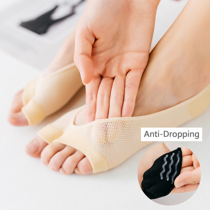 Fish Mouth Open Split Toe Invisible Women Boat Tabi Socks Summer Ankle Low Cut Female Cotton Thin Slipper No Show Two-Finger