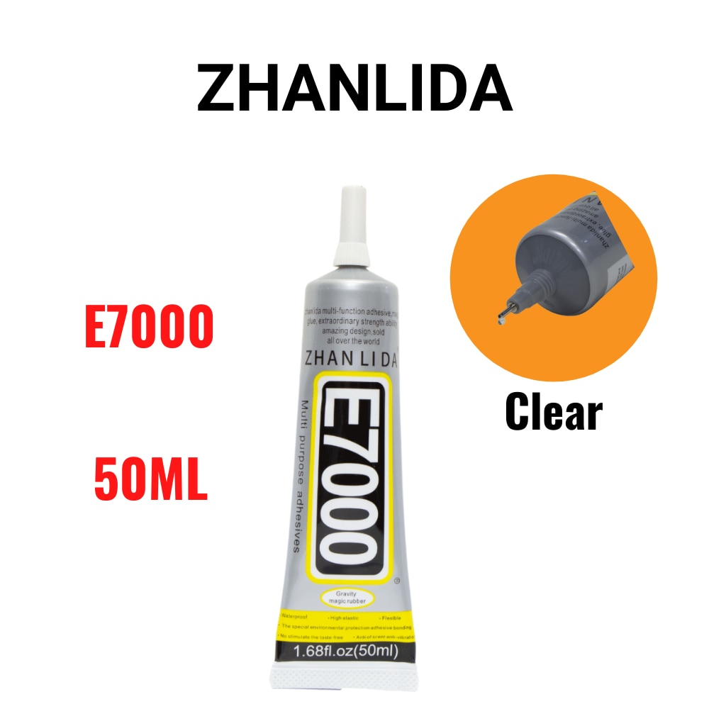 Zhanlida E7000 50ML Clear Contact DIY Cloth Fibre Adhesive Multipurpose Diamond Glass Glue With Precision Applicator Tip