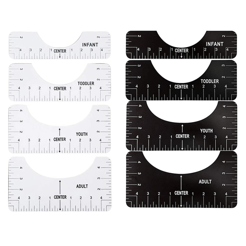 4 Pcs T-Shirt Alignment Guide Ruler T-Shirt Alignment Tool for Making Center Design Adult Youth Toddler Infant