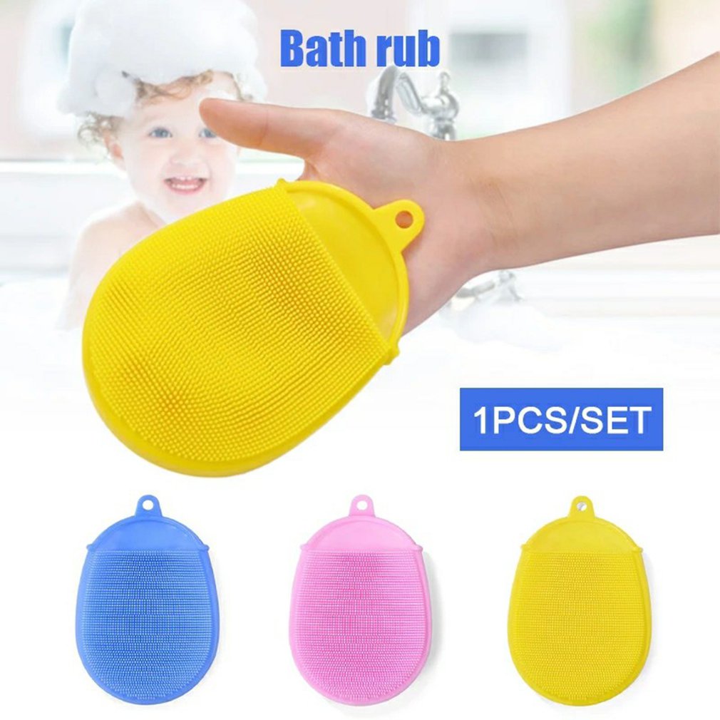 1pcs Hot Sale Infant Silicone Bath Massage Brush Massage Silicone Exfoliating Facial Deep Soft Cleansing Bath Brush