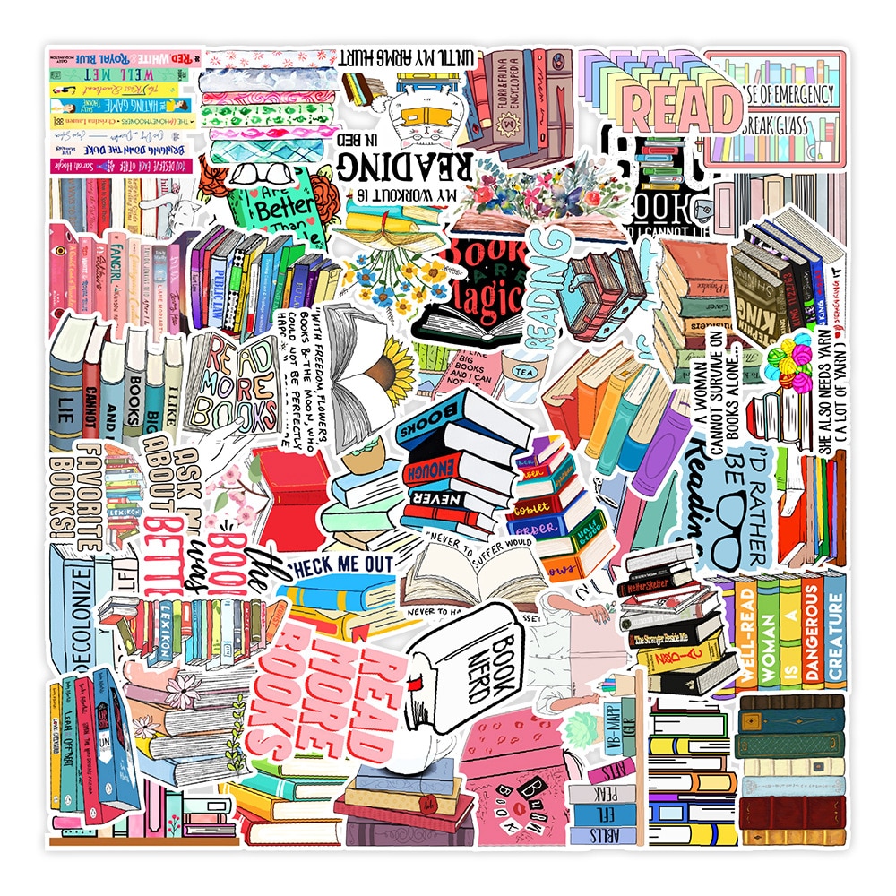 10/50PCS/Pack Cute Penguin Reading Book Stickers For Notebook Motorcycle Skateboard Computer Decal Cartoon Luggage Decal Sticker