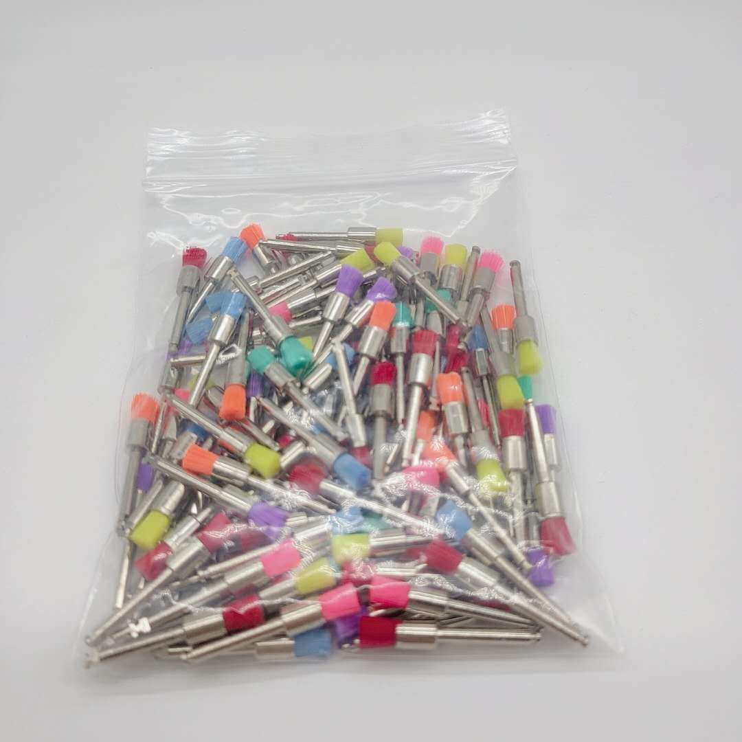 Universal 100pcs New Color Nylon latch flat Polishing Polisher Prophy Brushes Dental Brush For Sale