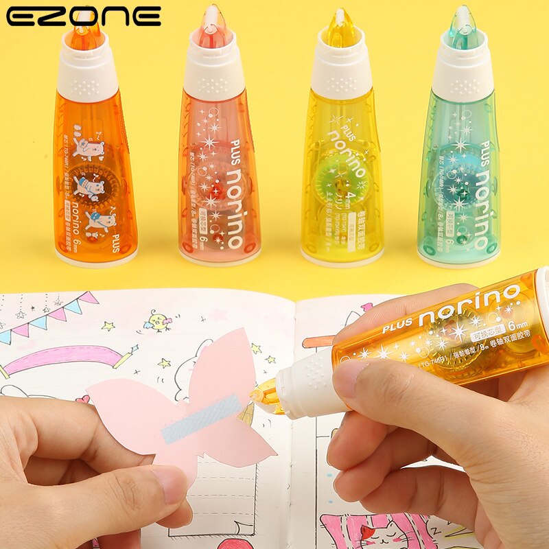 EZONE 1pc Double Sided Tape Journal Tool Point Type Student Stationery School Office Supplie Back to School Tool 8M