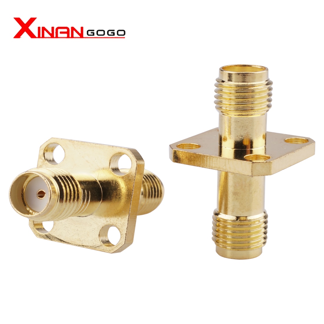 1PCS RF Coaxial SMA Female to SMA Adapter 4 Hole Flange Panel Mount Connector SMA Jack to Jack