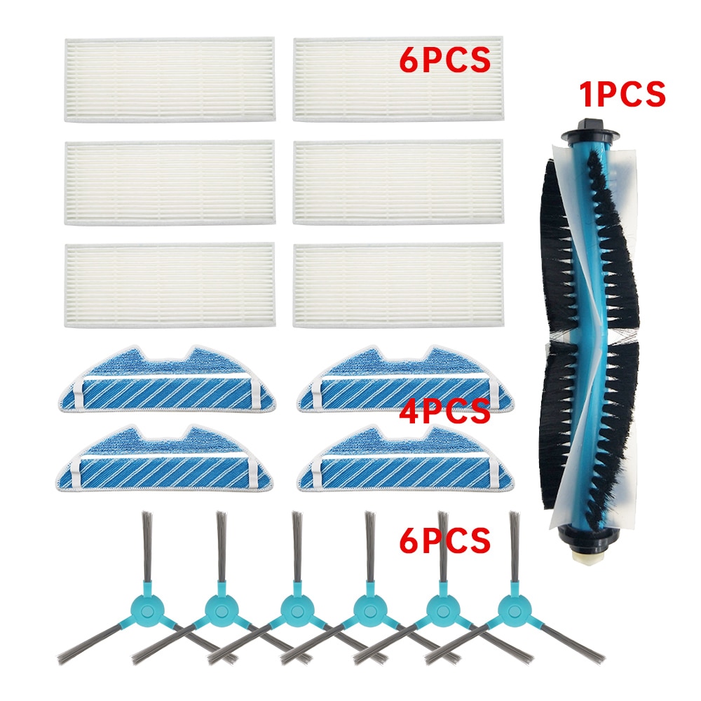 HEPA Air Filter Mop Cloth Main Roller Side Brush for Conga 1290 1390 Robot Vacuum Cleaner Replacement Spare Accessories Parts