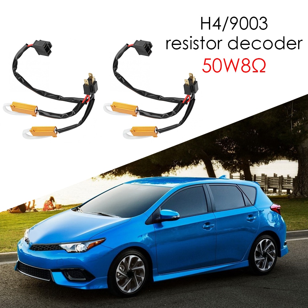1pcs H4 9003 LED Headlight Resistor Decoder Kit Durable No Error Warning Eliminator Car Headlight Bulbs