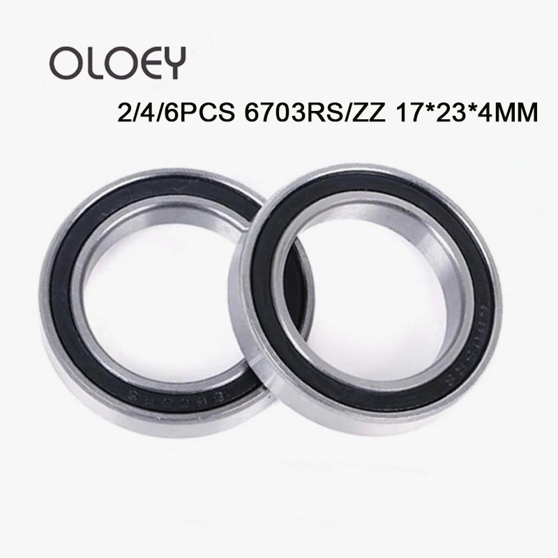 2/4/6PCS Excellence 6703-2RS ZZ High quality 6703RS 6703 ZZ 17x23x4mm Ultra-thin Rubber Seal Deep Groove Ball Bearing