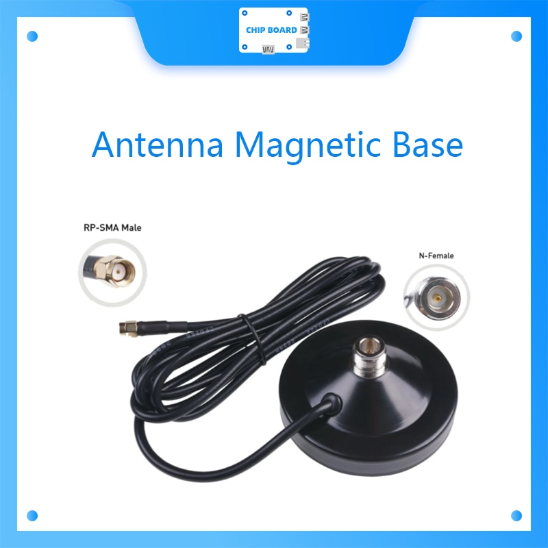 Antenna Magnetic Base; N Female to RP-SMA male - CFD200-Black-2m