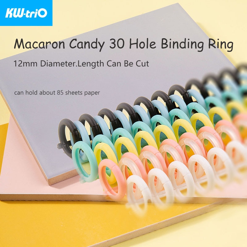 Loose Leaf Binding Rings 5pcs Plastic 12mm Length Cutting 30 Hole DIY Paper Notebook Photo Album Paper Notebook Office Supplies