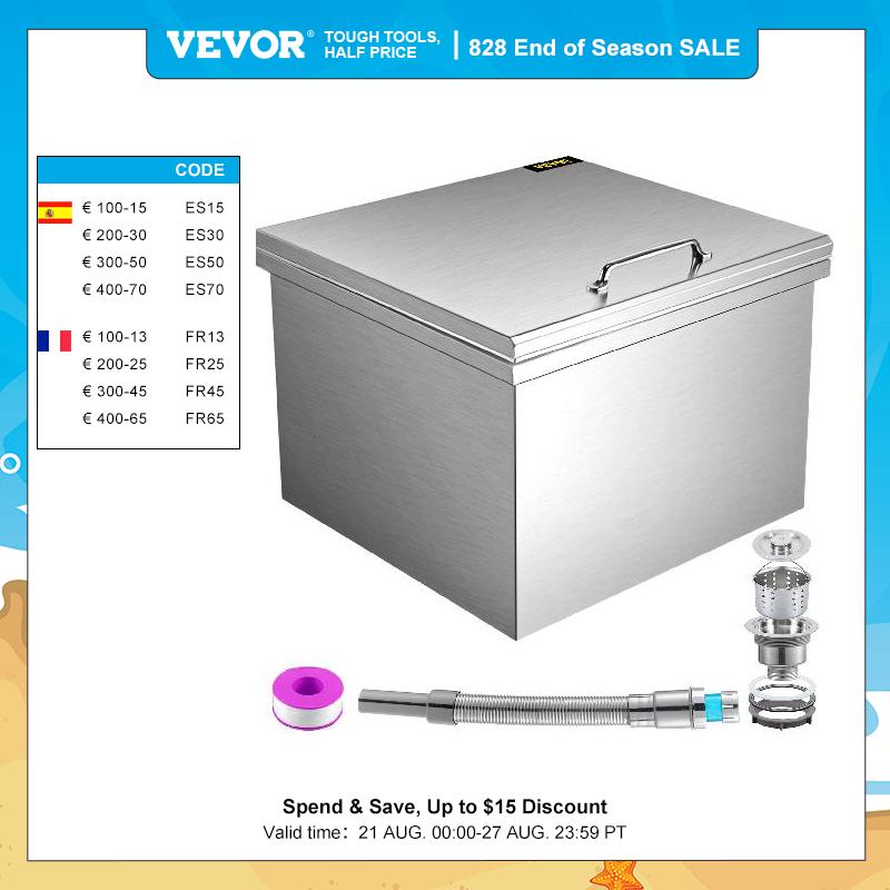 VEVOR Multi-Size Drop In Ice Chest Bin Wine Chiller Cooler Kitchen with Cover Solid Good Sealing Effect for Commercial Household