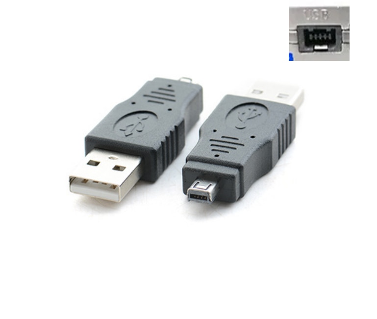 1pcs USB 2.0 to 4Pin adapter data charging cable mini 4p to a male connector double slot data connection plug
