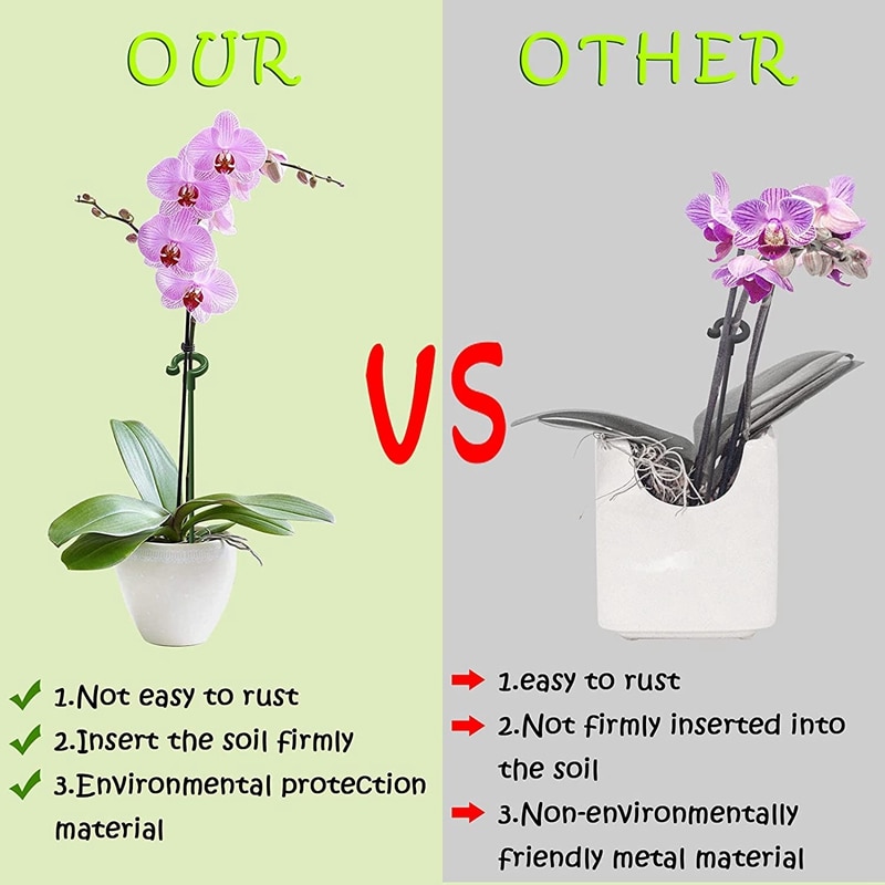 30Pcs Plant Stakes for Flowers, Single Stem Plant Support, Garden Plant Stakes for Amaryllis Orchid Lily Rose Tomatoes