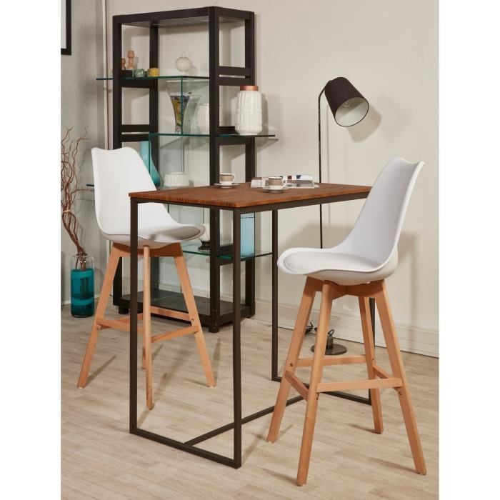 2pcs Simple High-back Chair Bar Chair PP Surface Beech Legs Lounge Chairs Home Backrest Dining Chair High Stool Cafe Stool HWC