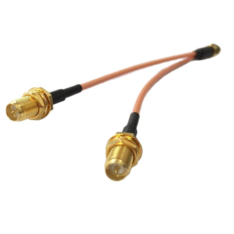 SMA Male to 2X RP-SMA Female (Male Pin) Y Type Splitter Combiner Pigtail Cable RG316 15CM/30CM/50CM Wholesale for WIFI Antenna