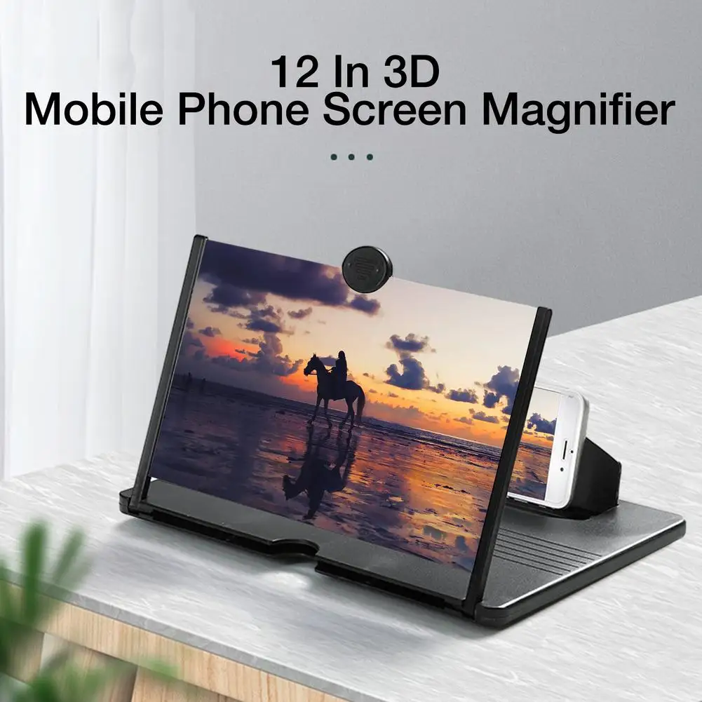 10 Inch 3D Mobile Phone Screen Magnifier HD Video Amplifier Stand Bracket With Movie Game Magnifying Foldable Phone Desk Holder