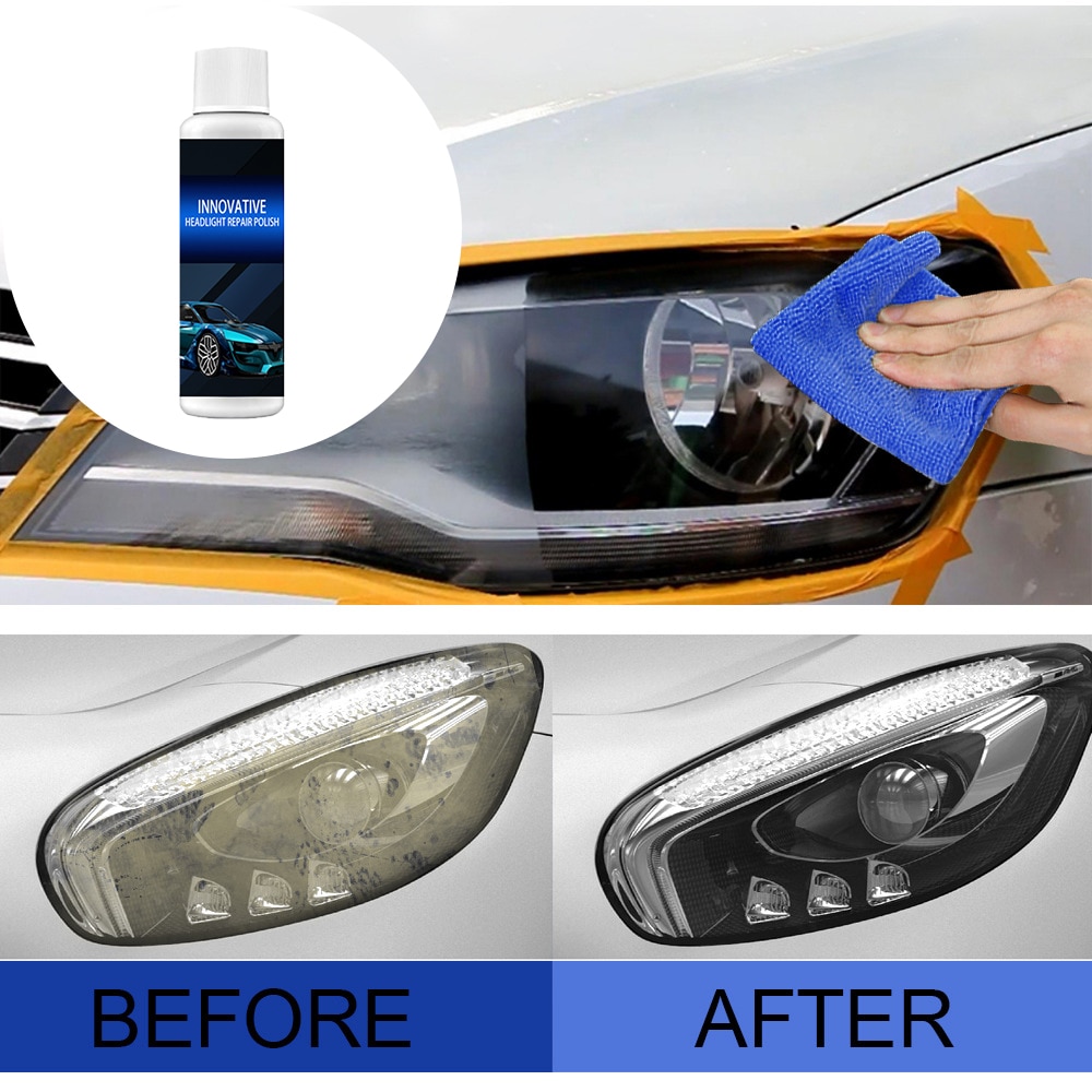 Headlight Repair Fluid Scratch Crack Yellow Repair Refurbishment Tool Set Lamp Lamp Lamp Shade Cleaning Agent Polishing Artifact