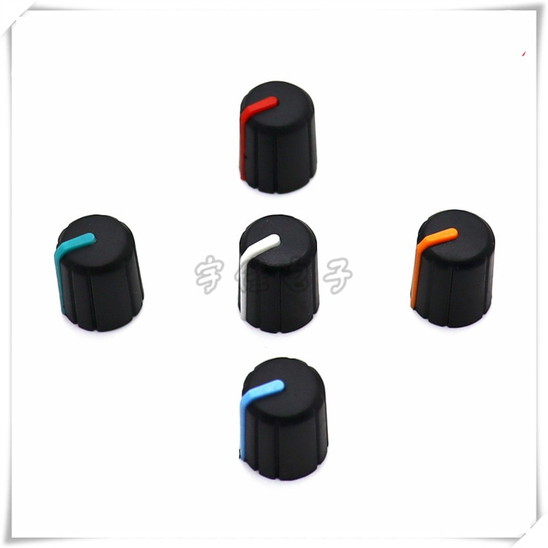 10 Pieces Rubber Half Shaft Knob Diameter 11.5mm Height 14mm Soft Rubber Potentiometer Knob 180 Degree D-Shaped Inner Hole 6mm