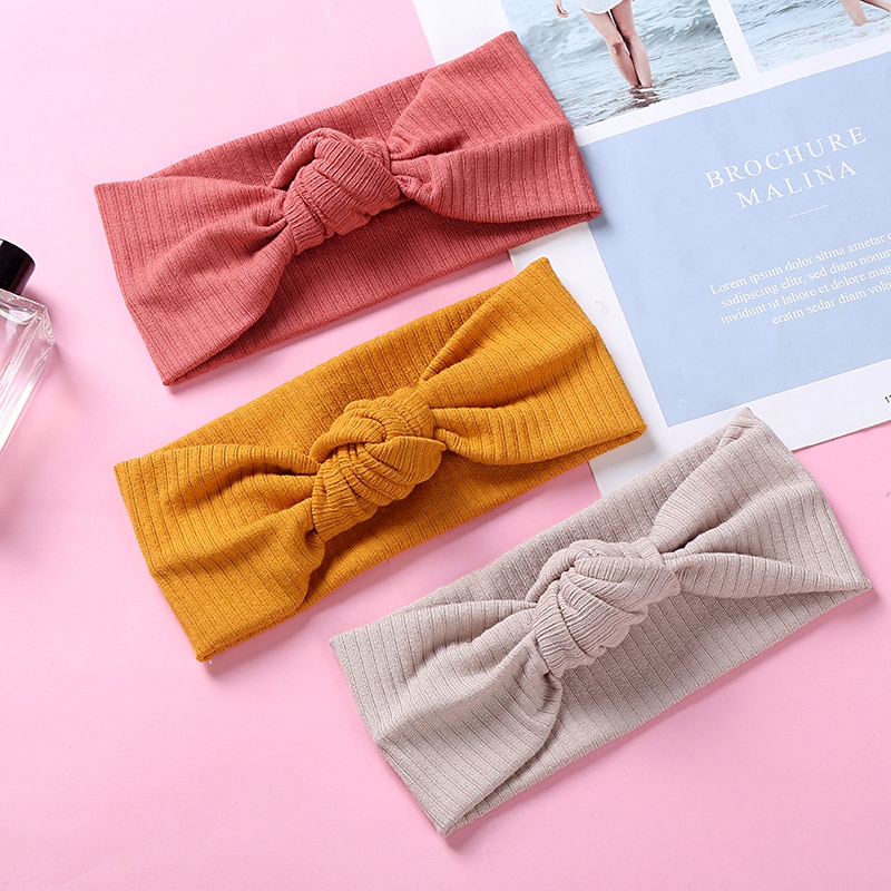 Knot Baby Headband Newborn Headbands For Girls Ribbed Headwrap Toddler Winter Turban Babies Vintage Props Bands Hair Accessories