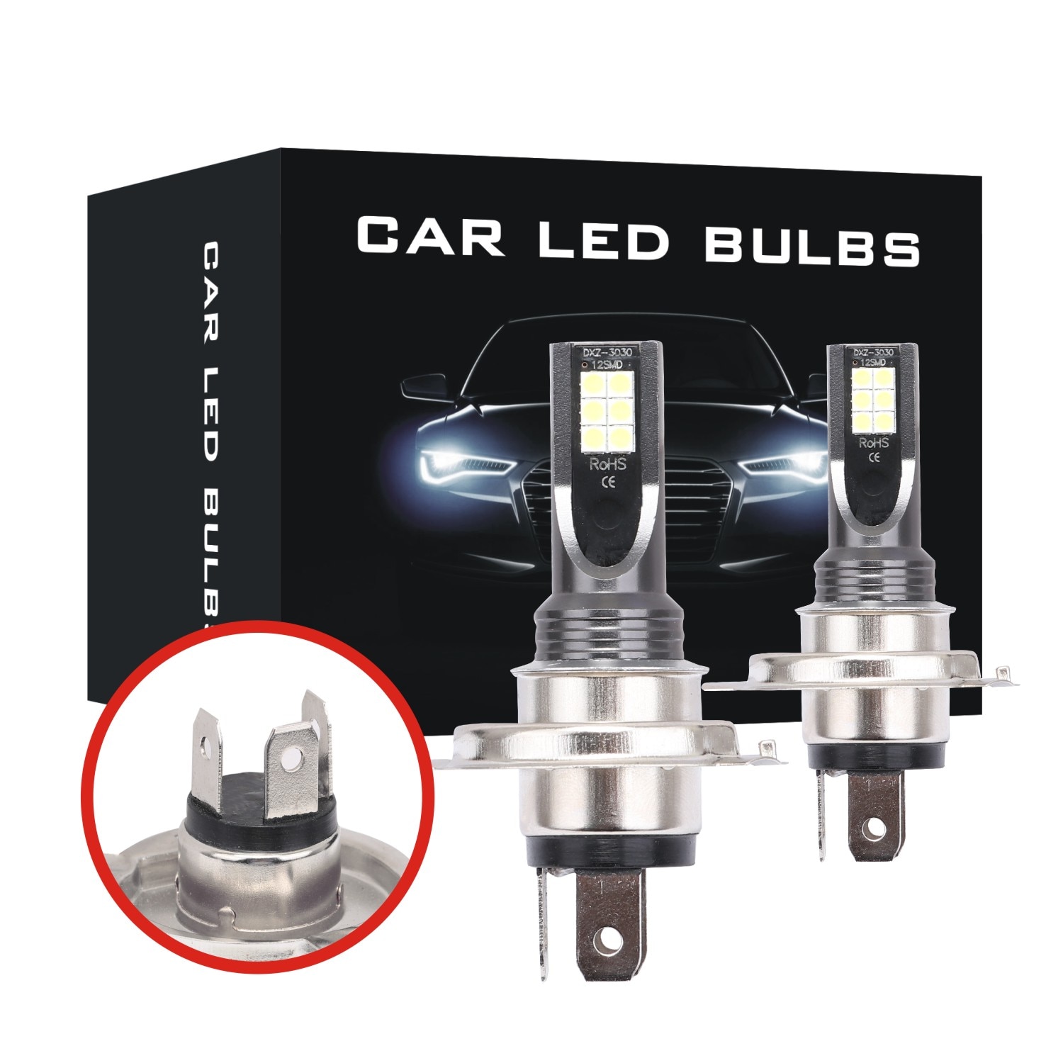 2Pcs H7 H4 led Car Headlight Super Bright Durable H1 H3 H8 H11 HB3 9005 9006 Canbus Fog Lights Turn Signal Lamp Bulbs 3030 Chip