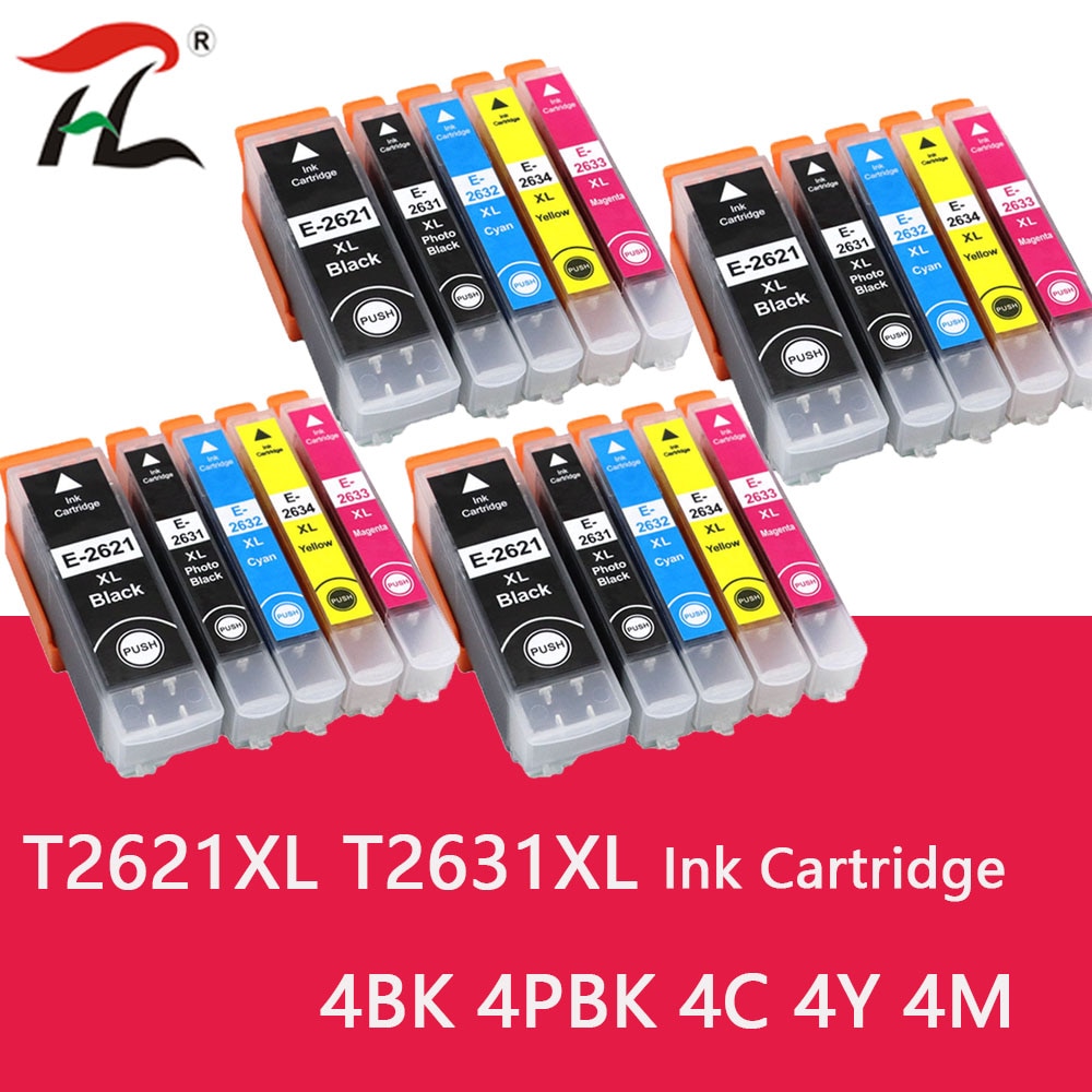 26XL Compatible for T2621 T2631 to T2634 Ink cartridge for Epson XP510 XP520 XP600 XP605 XP610 XP615 XP620 XP625 XP700 etc.