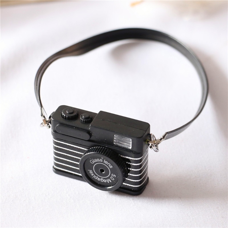 1/12 Dollhouse Mini Camera Model Newborn Photography Props Retro Miniature Camera Decoration Toy