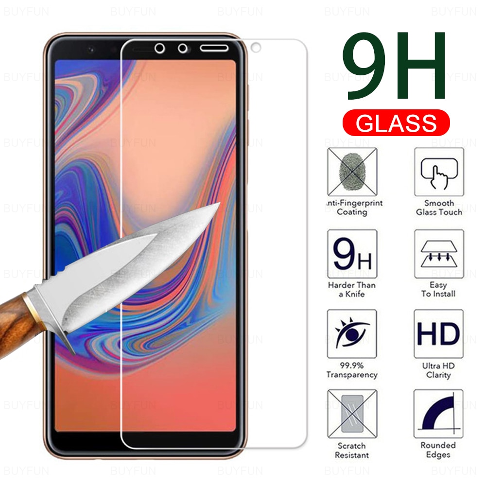 9H Protective Glass On A6 Plus 2018 Screen Protector For Samsung Galaxy A750F A6 A7 A8 A9 2018 A 6 7 8 9 A80 Tempered Glass Film