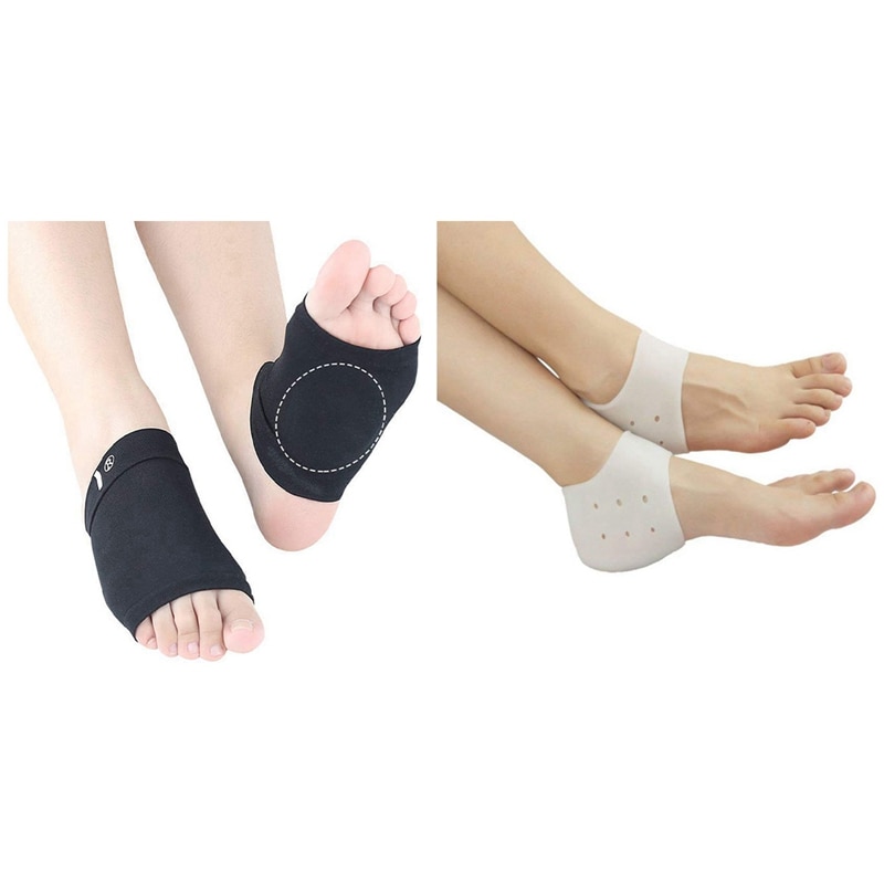 3 Pairs Heel Cups Plantar Fasciitis Inserts, Gel Heel Pads Cushion with ​Compression Arch Support with Comfort Gel Pad