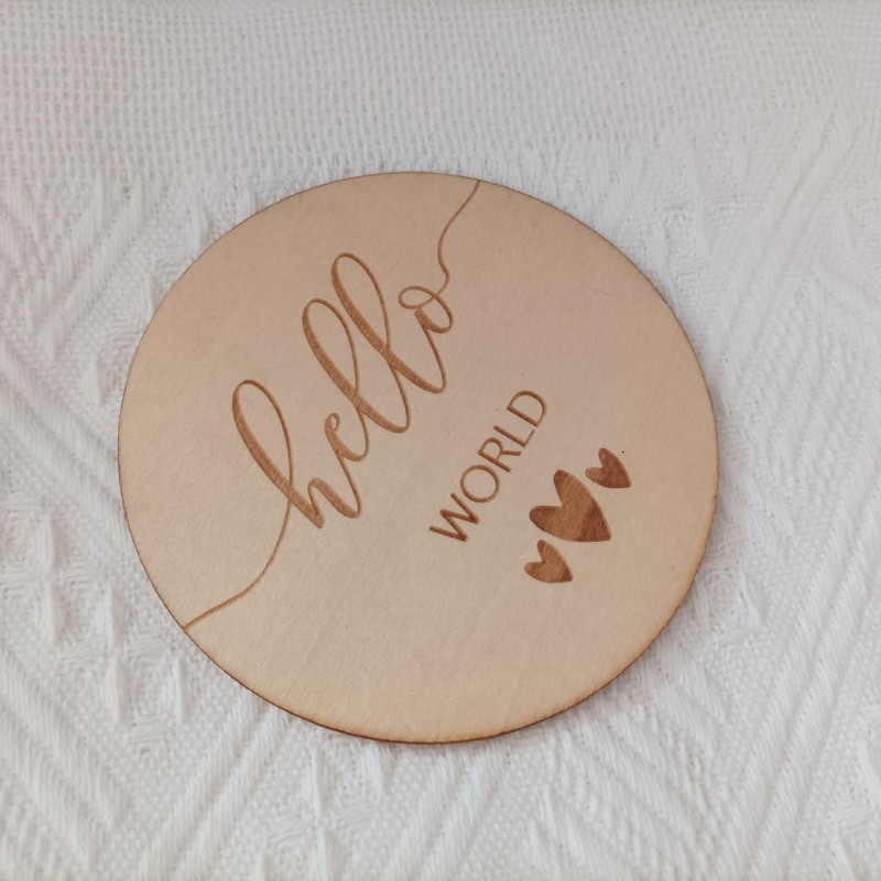 L41D Wooden Baby Milestone Card Newborn Monthly Growth Recording Cards Handmade Baby Birth Commemorative Cards Photography Props