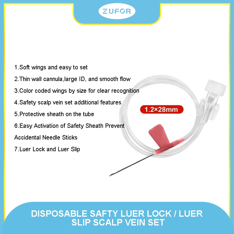 50pcs/Lot Medical Sterile Vacuum Blood Collection Butterfly Safety Needle Scalp Vein Set Intravenous infusion needle