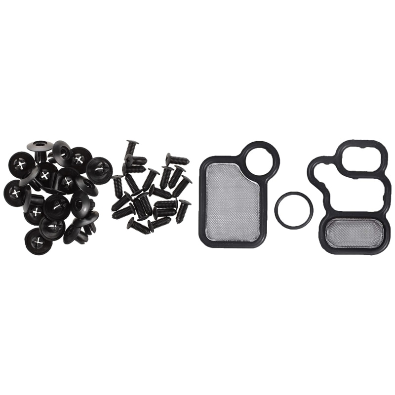 20 Pcs 8mm Hole Push in Expanding Screw Panel Clips Rivet & 3 Pcs Solenoid Spool Valve Gasket VTEC Solenoid Gasket