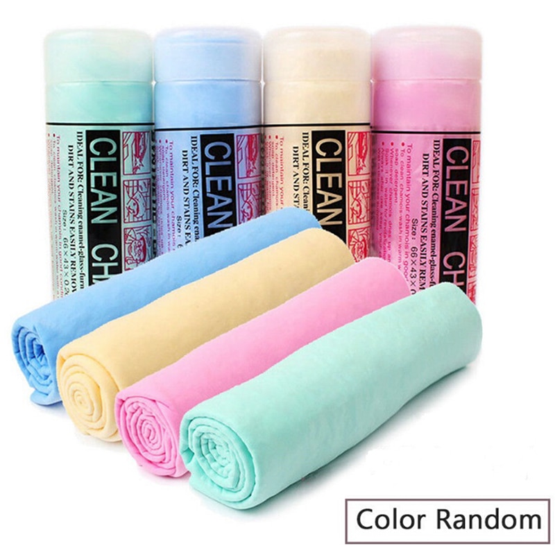 Color newMagical Auto Care Suede PVA Deerskin Chamois Towels Car Cleaning Cham Towel Wash Cloth Sponge Super absorbent Random