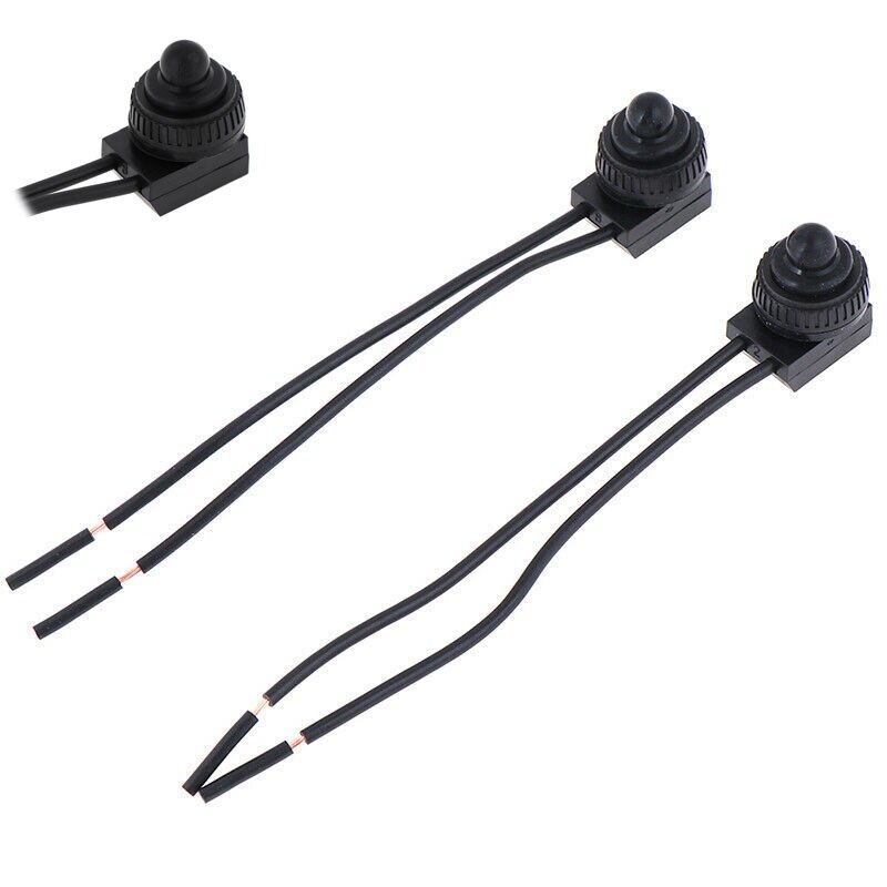 Switch With 4" Lead Wire IP67 switch with wire 12V Waterproof Push Button