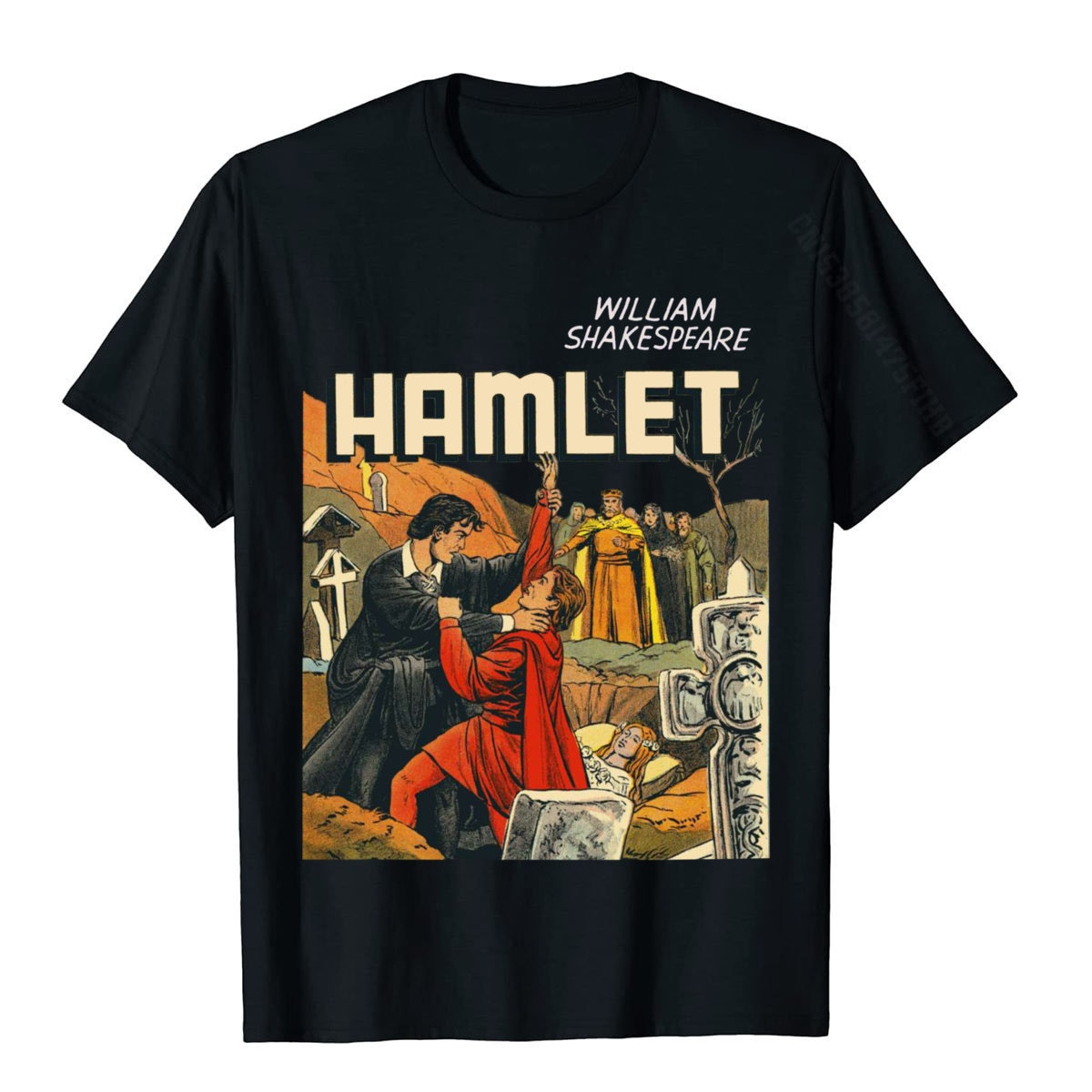 Retro Shakespeare Hamlet Shirt Art Laertes Ophelia Hamlet Sweatshirt Top T-Shirts Tees Discount Cotton Casual Summer Men