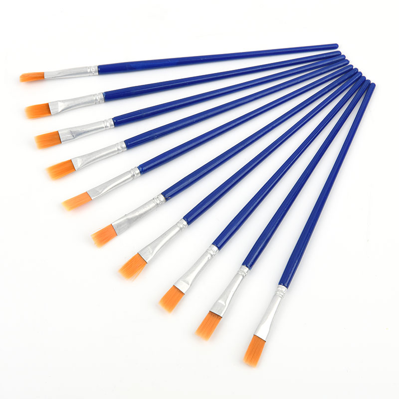 10Pcs/Set Fine Oil Painting Brush Acrylic Painting Digital Painting Children's Environmental Nylon Brush Row Pen Station