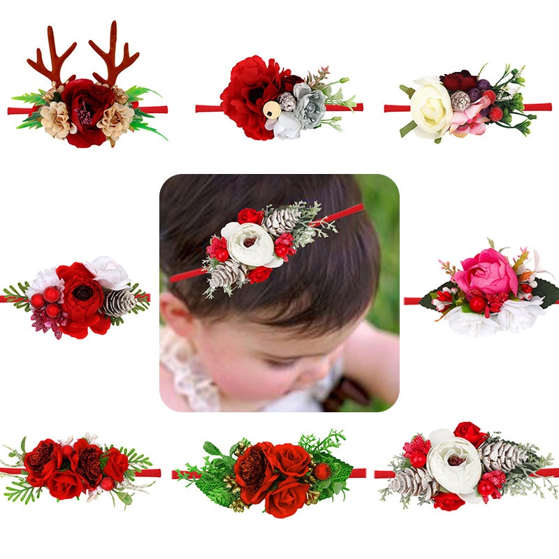 Wecute Baby Girls Headband Christmas Hairband Princess Hair Accessories Kawai Antlers Elastic Headwear Kids Party Decoration