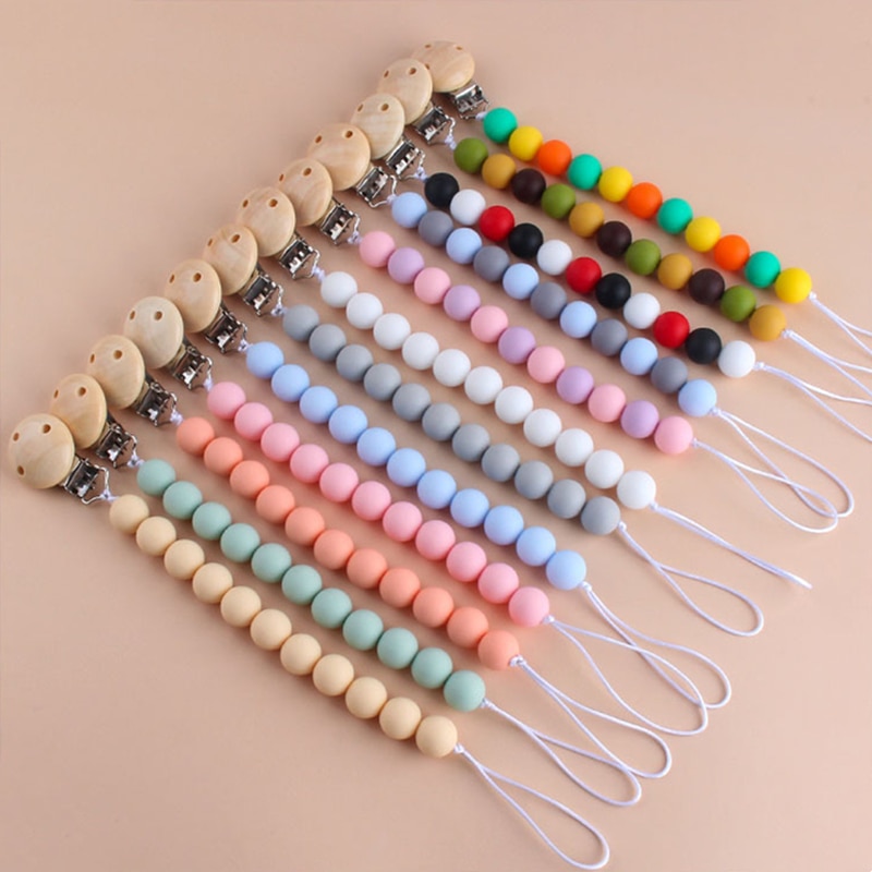 Baby Infant Toddler Dummy Pacifier Silicone Soother Nipple Clip Chain Holder Strap Baby Chew Toy Baby Teether Teething Chain