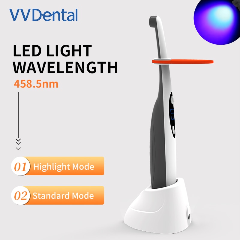 VV Dental Wireless Curing Light Dentist Cordless LED Curing Lamp Odontologia Equipment Wave Length 458.5nm