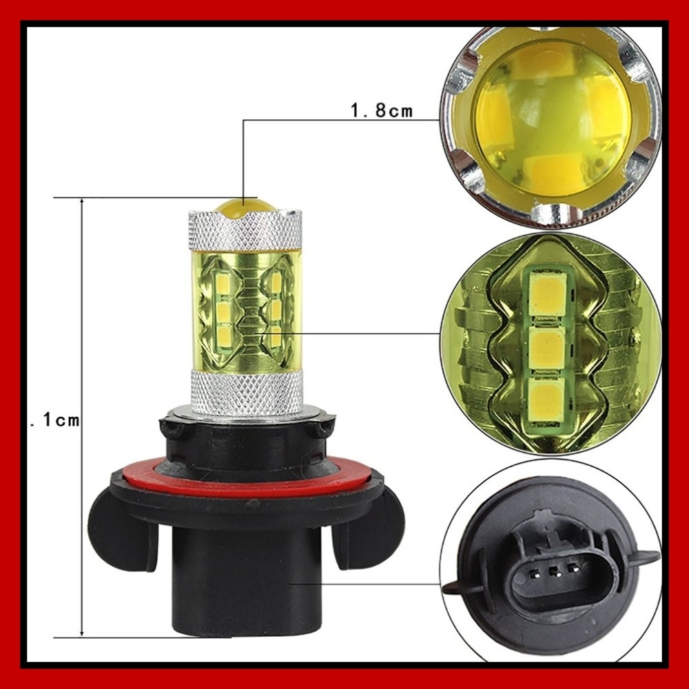 H13 16smd High Power Front Fog Light 80w Car Led Bright Yellow Tube Fog Light Bulb Headlight Car Accessories