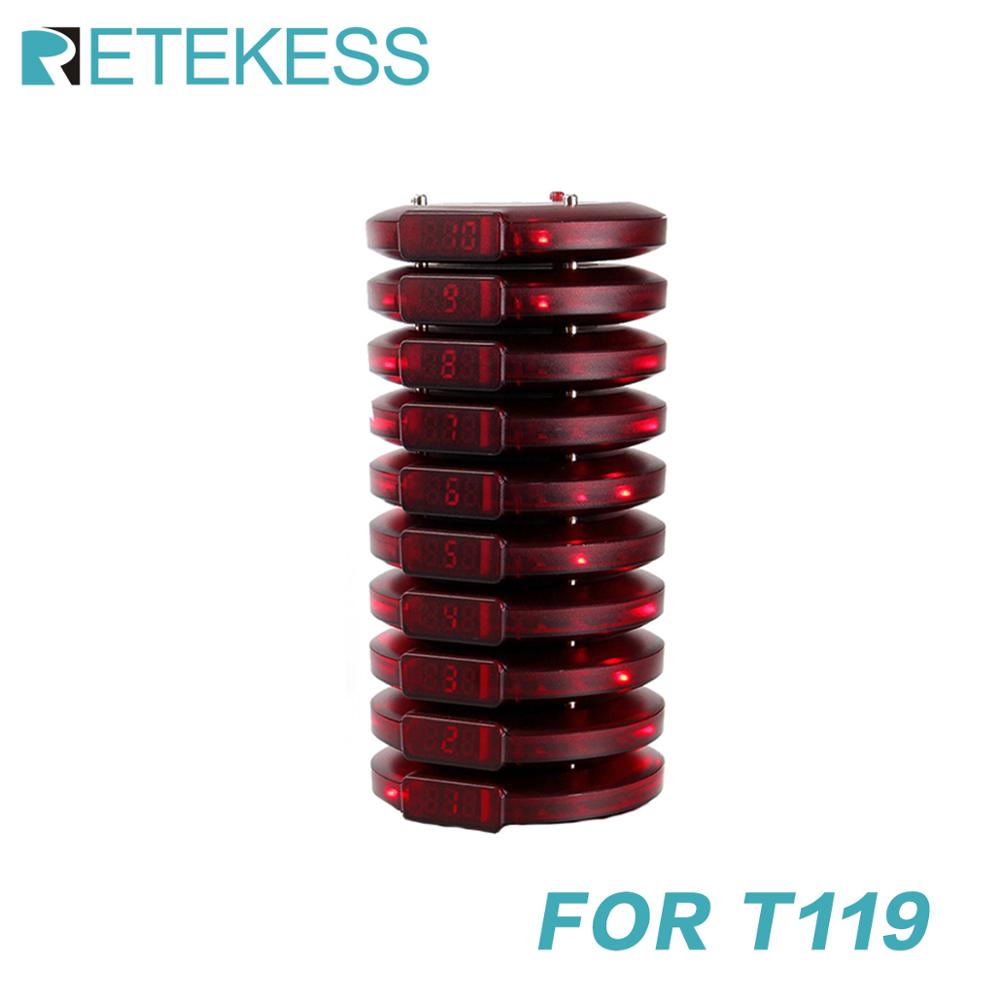 Retekess 10 Pcs Coaster Buzzer Beeper Receivers For T119 Restaurant Pager Wireless Calling System For Coffee Shop Bar Hotel