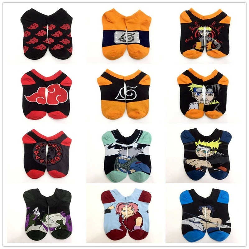 1 pair Naruto cartoon anime figure Kakashi Sasuke Orochimaru Sakura Ladies socks casual xxx boys and girls cosplay anime sock